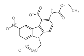 氨基甲酸-(9-乙基-4,6,8-三硝基-9H-咔唑-3-基)乙酯 结构式