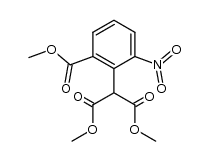2-(2-甲氧基羰基-6-硝基苯基)丙二酸 1,3-二甲酯 结构式