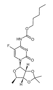 5'-脱氧-2',3'-O-异亚丙基-N-[(戊氧基)羰基]-5-氟胞苷 结构式