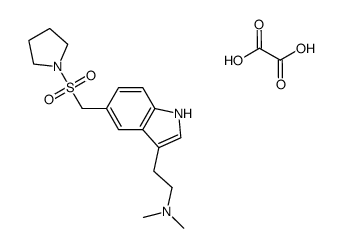 N,N-二甲基-2-[5-(吡咯烷-1-基磺酰基甲基)-1H-吲哚-3-基]乙胺 草酸盐(1:1) 结构式