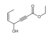 (5E)-4-羟基-5-庚烯-2-炔酸乙酯 结构式