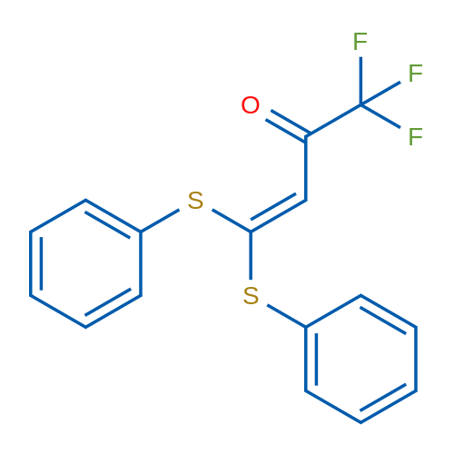 1,1,1-三氟-4,4-双(苯基硫基)丁-3-烯-2-酮 结构式