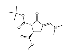1,2-Pyrrolidinedicarboxylic acid, 4-[(dimethylamino)methylene]-5-oxo-, 1-(1,1-dimethylethyl) 2-methyl ester, (2S,4E)- 结构式