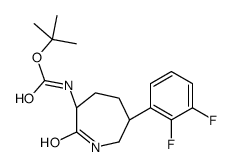 [(3R,6S)-6-(2,3-二氟苯基)-2-氧代氮杂环庚-3-基]氨基甲酸叔丁酯 结构式