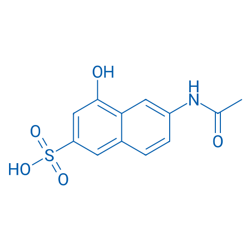 6-乙酰氨基-4-羟基萘-2-磺酸 结构式