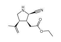 3-Pyrrolidineacetic acid, 2-cyano-4-(1-methylethenyl)-, ethyl ester, (2R,3S,4S)- 结构式