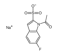 1-乙酰基-6-氟-1H-吲哚-2-磺酸钠 结构式