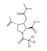 L-Proline, 3-[2-(dimethylamino)-2-oxoethyl]-4-(1-methylethenyl)-1-(2,2,2-trichloroacetyl)-, methyl ester, (3S,4S)- 结构式