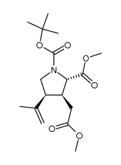 1,2-吡咯烷二羧酸-3-(2-甲氧基-2-氧代乙基)-4-(1-甲基乙烯基)-1-(1,1-二甲基乙基)2-甲基酯,(2R,3R,4R)-rel- 结构式