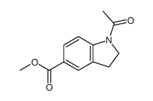1H-Indole-5-carboxylic acid, 1-acetyl-2,3-dihydro-, methyl ester 结构式