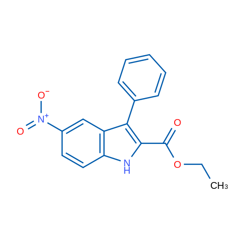 5-硝基-3-苯基吲哚-2-羧酸乙酯 结构式