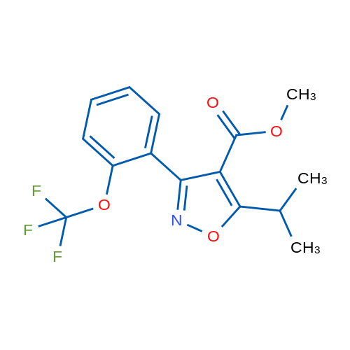 METHYL 5-ISOPROPYL-3-(2-(TRIFLUOROMETHOXY)PHENYL)ISOXAZOLE-4-CARBOXYLATE 结构式