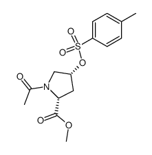 D-Proline, 1-acetyl-4-[[(4-methylphenyl)sulfonyl]oxy]-, methyl ester, cis- (9CI) 结构式