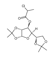 α-D-Glucofuranose, 1,2:5,6-bis-O-(1-methylethylidene)-, 2-chloropropanoate (9CI) 结构式