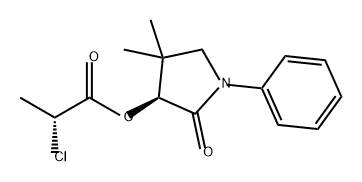 (2R)-2-氯丙酸 (3S)-4,4-二甲基-2-氧代-1-苯基-3-吡咯烷基酯 结构式