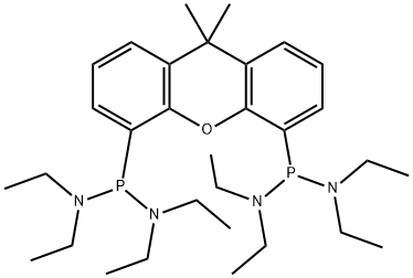 P,P′-(9,9-二甲基-9H-氧杂蒽-4,5-二基)双[N,N,N′,N′-四乙基-亚膦酸二酰胺] 结构式