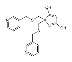 5,5-双[[(3-吡啶基甲基)硫代]甲基]-2,4-咪唑烷二酮 结构式
