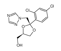 顺-2-(2,4-二氯苯基)-2-(1H-1,2,4-三唑-1-基甲基)-1,3-二氧戊环-4-甲醇 结构式