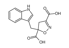4,5-二氢-5-(1H-吲哚-3-基甲基)-3,5-异恶唑二羧酸 结构式