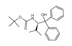 (R)-tert-butyl 1-hydroxy-3-methyl-1,1-diphenylbutan-2-ylcarbamate 结构式