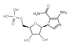 5-氨基咪唑-4-甲酰胺-1-β-D-呋喃核糖苷5'-单磷酸盐 结构式