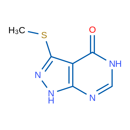1,5-二氢-3-(甲基硫代)-4H-吡唑并[3,4-d]嘧啶-4-酮 结构式