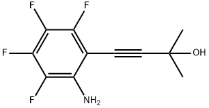 4-(2-氨基-3,4,5,6-四氟苯基)-2-甲基-3-丁炔-2-醇 结构式