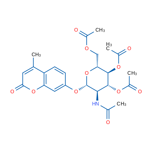 4-甲基-7-[[3,4,6-三-O-乙酰基-2-(乙酰氨基)-2-脱氧-β-D-吡喃葡萄糖基]氧基]-2H-1-苯并吡喃-2-酮 结构式