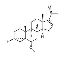 6β-甲氧基-3α,5α-环孕甾-16-烯-20-酮 结构式