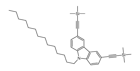 9H-Carbazole, 9-tetradecyl-3,6-bis[2-(trimethylsilyl)ethynyl]- 结构式