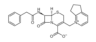 5H-Cyclopenta[b]pyridinium, 1-[[2-carboxy-8-oxo-7-[(phenylacetyl)amino]-5-thia-1-azabicyclo[4.2.0]oct-2-en-3-yl]methyl]-6,7-dihydro-, inner salt, (6R-trans)- (9CI) 结构式