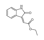 Acetic acid, 2-(1,2-dihydro-2-oxo-3H-indol-3-ylidene)-, ethyl ester, (2Z)- 结构式