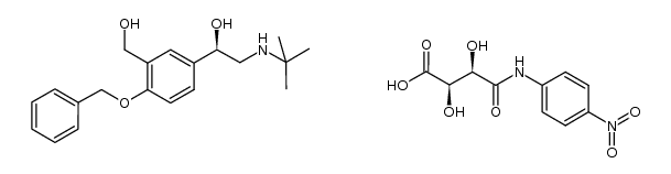 Butanoic acid, 2,3-dihydroxy-4-[(4-nitrophenyl)amino]-4-oxo-, (2R,3R)-, compd. with (α1R)-α1-[[(1,1-dimethylethyl)amino]methyl]-4-(phenylmethoxy)-1,3-benzenedimethanol (1:1) 结构式