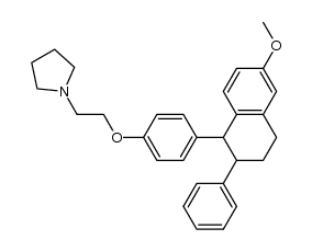 Pyrrolidine, 1-[2-[4-(1,2,3,4-tetrahydro-6-methoxy-2-phenyl-1-naphthalenyl)phenoxy]ethyl]- 结构式