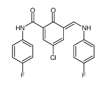 5-氯-N-(4-氟苯基)-3-[[(4-氟苯基)亚氨基]甲基]-2-羟基苯甲酰胺 结构式