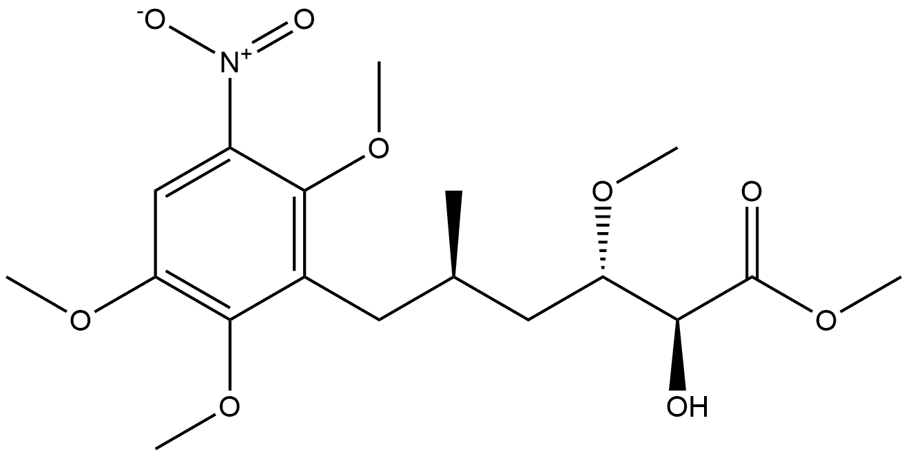 Benzenehexanoic acid, α-hydroxy-β,2,3,6-tetramethoxy-δ-methyl-5-nitro-, methyl ester, (αS,βS,δR)- 结构式
