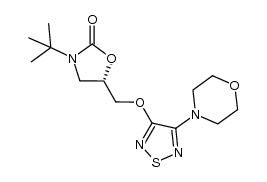 2-Oxazolidinone, 3-(1,1-dimethylethyl)-5-[[[4-(4-morpholinyl)-1,2,5-thiadiazol-3-yl]oxy]methyl]-, (5S)- 结构式