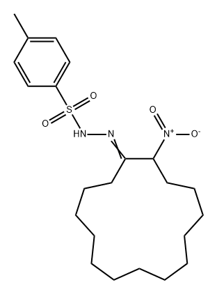 4-甲基苯磺酸-2-(2-硝基环十五亚基)酰肼 结构式