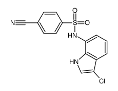 N-(3-氯-1H-吲哚-7-基)-4-氰基苯磺酰胺 结构式