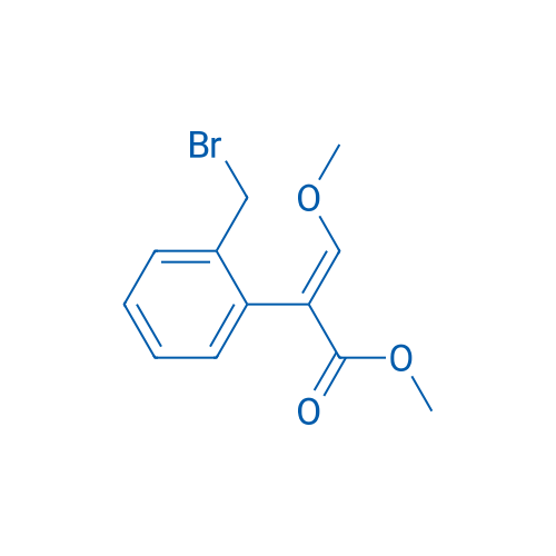 2-(溴甲基)-α-(甲氧基亚甲基)苯乙酸甲酯 结构式