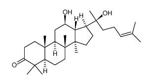 12β,20-二羟基-5α-达玛-24-烯-3-酮 结构式