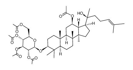 β-D-Glucopyranoside, (3β,12β)-12-(acetyloxy)-20-hydroxydammar-24-en-3-yl, 2,3,4,6-tetraacetate 结构式