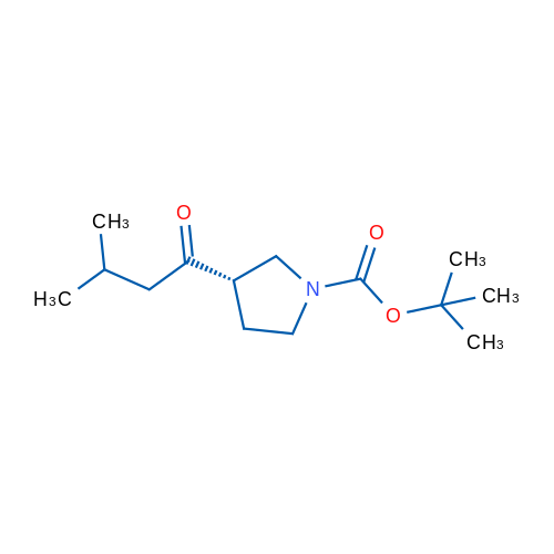 (S)-3-(3-甲基丁酰基)吡咯烷-1-羧酸叔丁酯 结构式