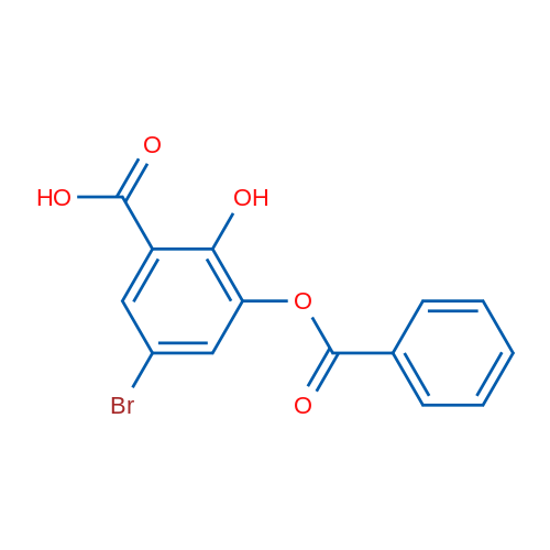 3-(苯甲酰氧基)-5-溴-2-羟基苯甲酸 结构式