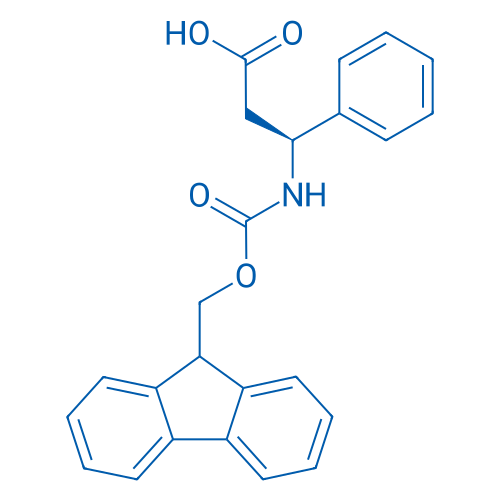 Fmoc-(S)-3-氨基-3-苯基丙酸 结构式