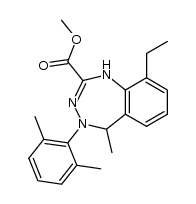 3H-1,3,4-Benzotriazepine-2-carboxylic acid, 4-(2,6-dimethylphenyl)-9-ethyl-4,5-dihydro-5-methyl-, methyl ester 结构式