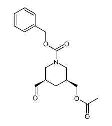 (3S,5R)-3-乙酰氧甲基-5-甲酰基-1-哌啶羧酸苄酯 结构式