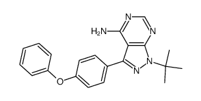 1H-Pyrazolo[3,4-d]pyrimidin-4-amine, 1-(1,1-dimethylethyl)-3-(4-phenoxyphenyl)- 结构式
