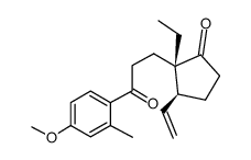 Cyclopentanone, 3-ethenyl-2-ethyl-2-[3-(4-methoxy-2-methylphenyl)-3-oxopropyl]-, (2S-trans)- (9CI) 结构式