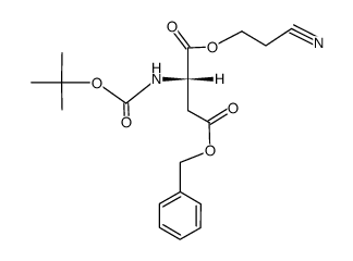 N-叔丁氧羰基-L-天冬氨酸 1-(2-氰乙基) 4-苄酯 结构式